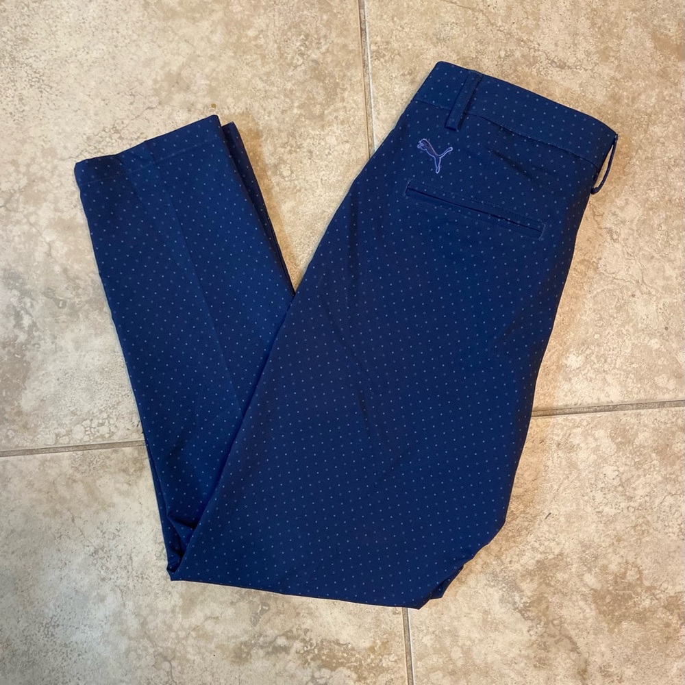 Puma Women’s Navy Blue Polka Dot Golf Pants Size 4